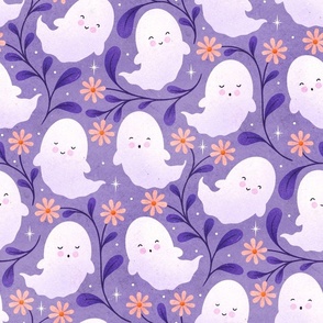 Daisy Boo Ghosts _ mid purple large scale