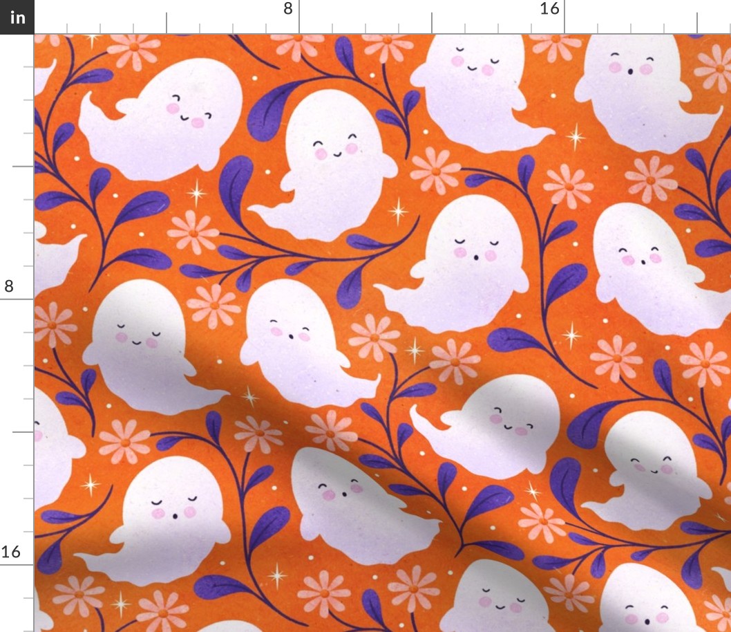 Daisy Boo Ghosts _ dark orange large scale