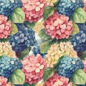 Pink & Blue Hydrangeas 