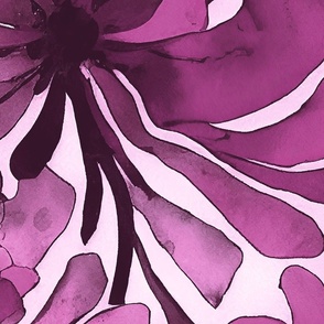 Abstract Watercolor Flower Pattern In Purple Pink