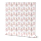{M} Sweet Pink Modern Flowers Block Print Inspired Bidirectional