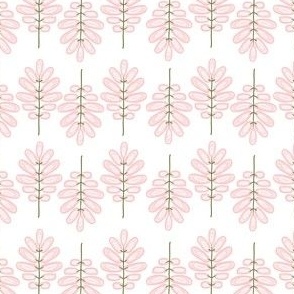 {M} Sweet Pink Modern Flowers Block Print Inspired Bidirectional