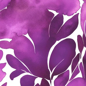 Abstract Watercolor Floral Pattern Purple Pink