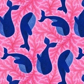Whale Song Pattern Tile | Pink