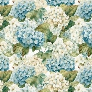 White & Blue Hydrangeas 