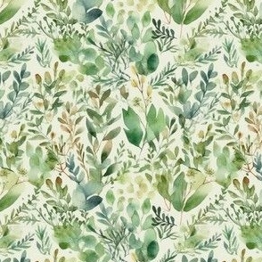 Green Foliage Print, Green Leaves  Design