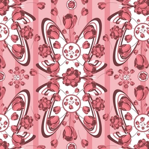 Tulips, Floral, Roses, Red, Pink, Damask, Stripe, Carnival, Cotton Candy, Circus, Baby, Girl, Feminine, Wallpaper, Cute, Cuter, Cutest Kids Sheets, Tween Spirit Bedding—12, 3600