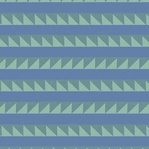 Sawtooth Stripes - Marine Green and Blue - Geometric Triangle Stripes - Vibrant Modern Quilt - shw1031 c - small scale