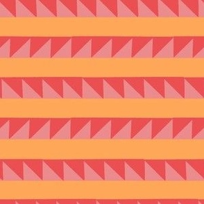 Sawtooth Stripes - orange and pink - Geometric Triangle Stripes - Vibrant Modern Quilt - shw1031b - small scale