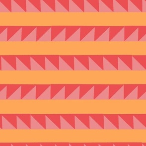 Sawtooth Stripes - orange and pink - Geometric Triangle Stripes - Vibrant Modern Quilt - shw1031b - medium scale