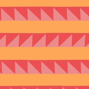 Sawtooth Stripes - orange and pink - Geometric Triangle Stripes - Vibrant Modern Quilt - shw1031b - large scale