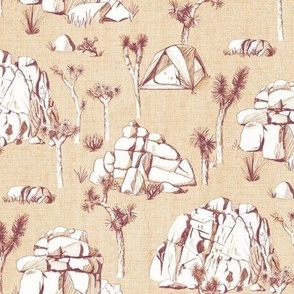 Joshua Tree Toile - 6" medium - garnet and gold 