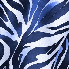 Safari Style Elegant And Fashionable Animal Print Pattern Navy Blue And White