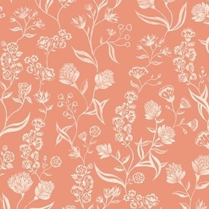 Ingrid  vintage inspired floral Dusty Peach medium