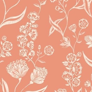Ingrid  floral  vintage  inspired Dusty Peach LARGE