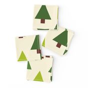 Green Christmas Tree  Cheater Quilt, Geometric Spruce Tree, Noel, Quilt Block Fabric