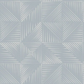 Line Quilt _ Creamy White_ French Gray Blue 02 _ Geometric