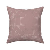 Mud Cloth _ Creamy White_ Dusty Rose Pink 02 _ Boho Distressed Geometric Lines