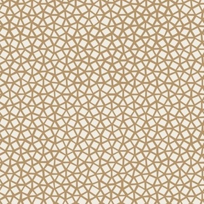 Small Mosaic | Creamy White, Lion Gold | Hand Drawn Micro Tiny Geometric