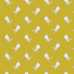 Half-Drop Rabbits in Off White on Goldenrod Yellow (SMALL) B23005R08C