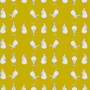 Parade of Rabbits in Off White on Goldenrod Yellow (SMALL) B23006R08C