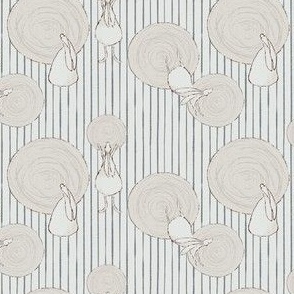 Rabbit Stripes and Circles in Soft Gray and Dusky Blue (SMALL) B23007R05C