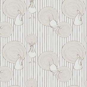 Rabbit Stripes and Circles in Soft Gray and Dusky Lavender (SMALL) B23007R07C