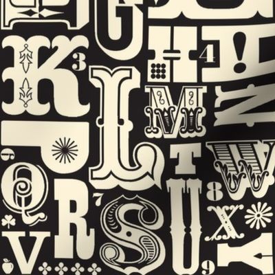 Woodtype Alphabet (Black & Cream)