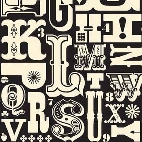 Woodtype Alphabet (Black & Cream)