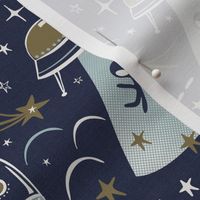 Out Of This World Toile - Midnight Blue Ether Gold Regular 