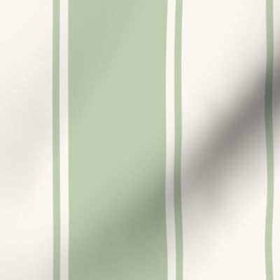 Custom KHB Soft Green and Cream Large French Awning Stripe