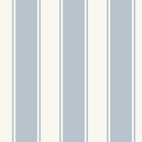 Custom KHB Soft Blue and Cream Large French Awning Stripe