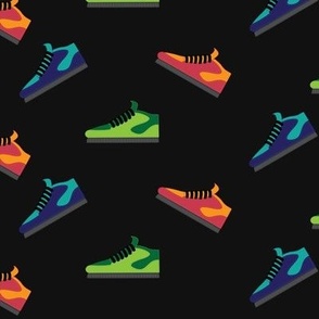 Sneakers pattern on black for shoe addicts