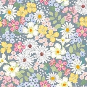 Romantic Boho Liberty Floral - Slate - Small