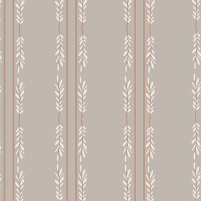 Botanical Pattern with Leave and Stripes 