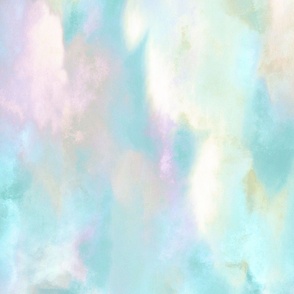 Watercolor Tie Dye Pastel Aqua 150