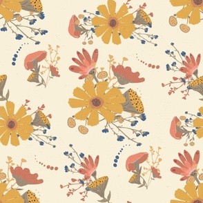 Floral Pattern with Wildflowers 