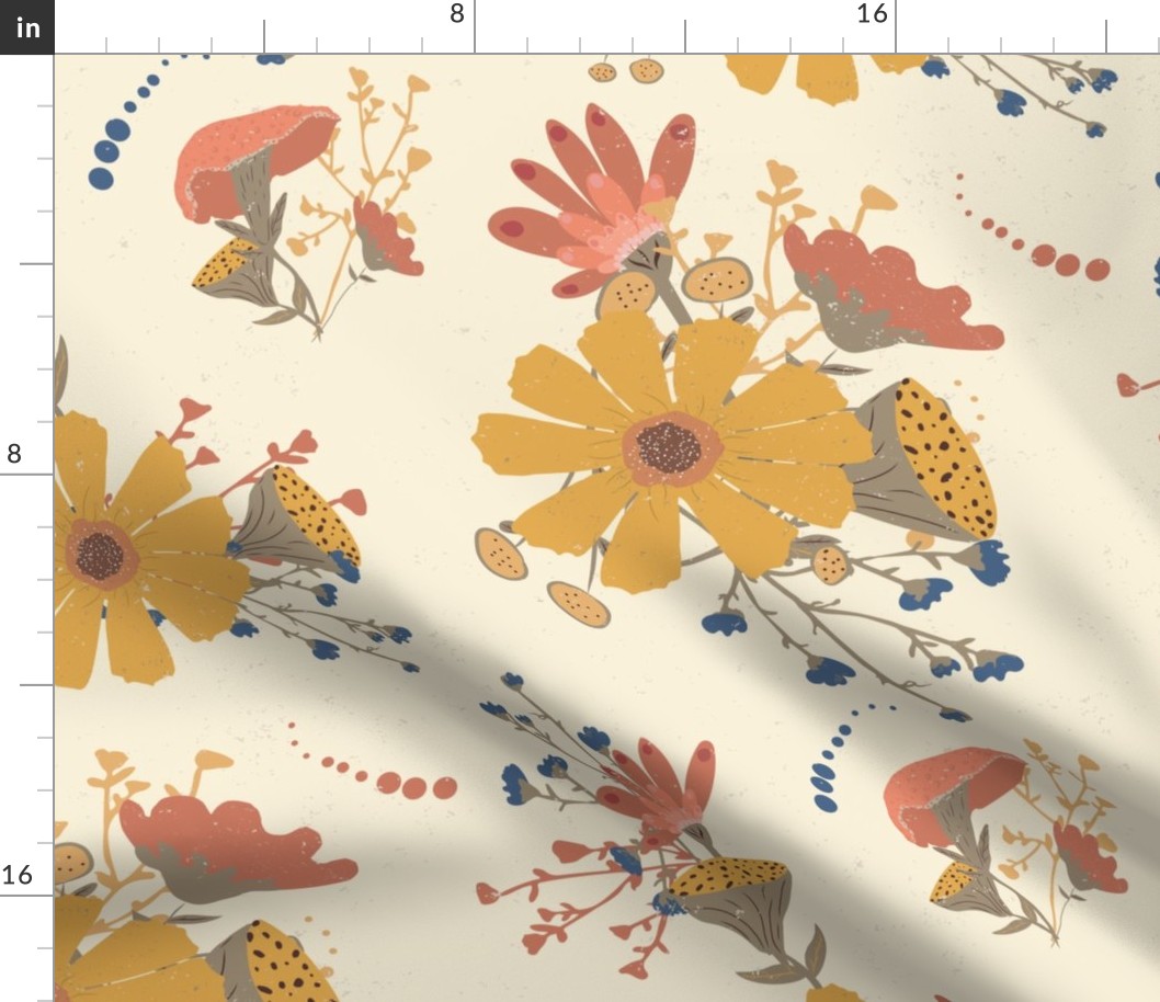 Floral Pattern with Wildflowers 