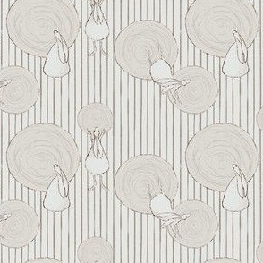 Rabbit Stripes and Circles in Soft Gray and Dusky Fawn Brown (SMALL) B23007R03C