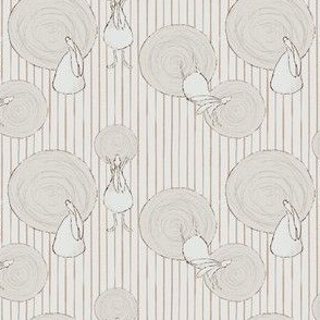 Rabbit Stripes and Circles in Soft Gray and Dusky Salmon Pink (SMALL) B23007R04C