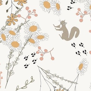 Floral Pattern  with Animals