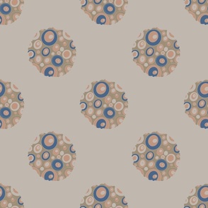 Geometric Pattern with Circles on Gray