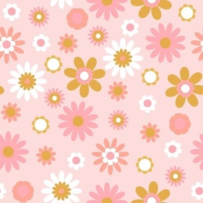 Girly groovy retro summer floral