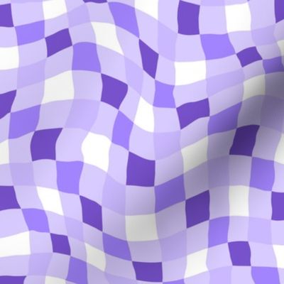 Wavy Purple Checker Print