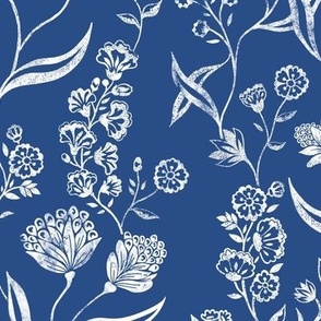 Ingrid Vintage Inspired  floral Lake blue LARGE