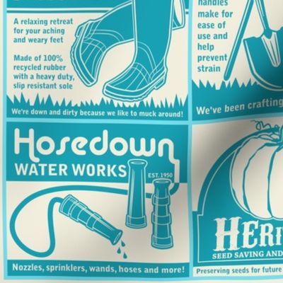 Gardening Tools Advertising ~ Deep Turquoise