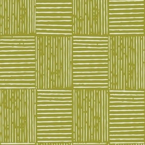 Modern Gingham in Vintage Pea Green and Pale Grey (LARGE) B23015R06A