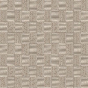 Modern Gingham in Soft, Sandy Brown. and Pale Gray (MEDIUM) B23015R03A