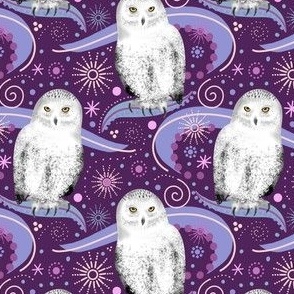Snowy Owls Razzle Dazzle, Purple