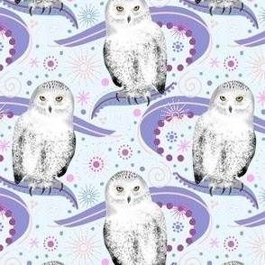 Snowy Owls Razzle Dazzle, Ice Blue